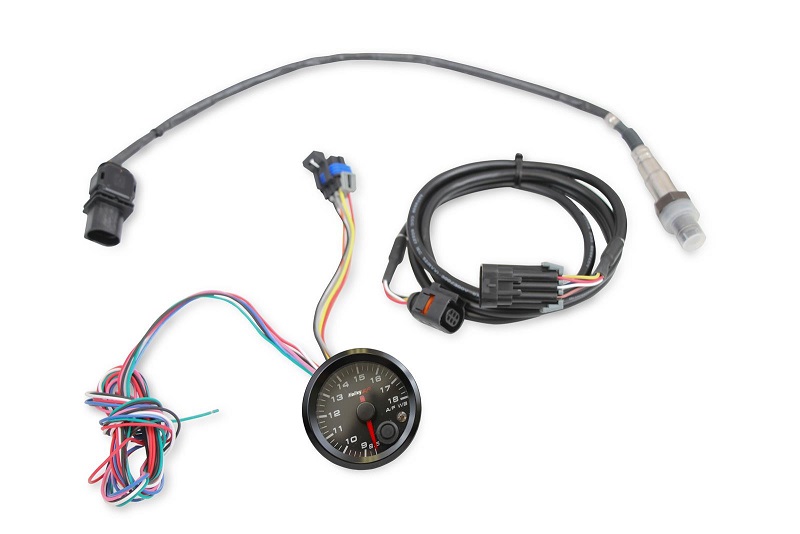 Holley EFI Black Air/Fuel ratio Analog Display Gauge-Sensor Kit